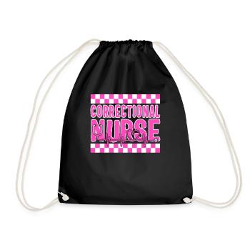 Krankenschwester-Hemd, Gefängniskrankenschwester-T-Shirt, RN-Geschenk - Turnbeutel - Schwarz - Vorne