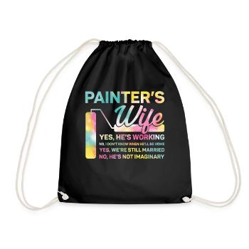 Peintre en bâtiment Décorateur Femme - Sac de sport léger - noir - Devant
