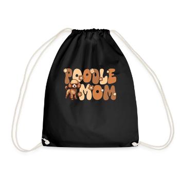 Caniche Groovy Poddle maman - Sac de sport léger - noir - Devant