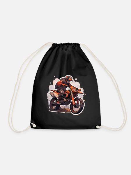 Motocross Motocross Motorcycle Motocross Kids - Drawstring Bag - black