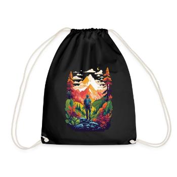 Randonnée dans la nature, la montagne et la forêt - Sac de sport léger - noir - Devant