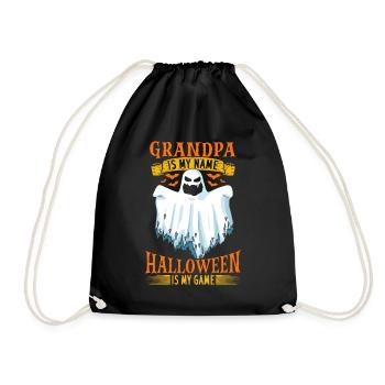 Halloween Grandpa Is My Name Halloween Is My Game - Drawstring Bag - black - Front