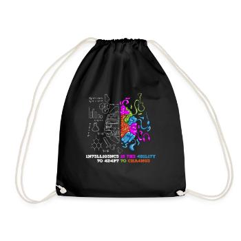 1N73LL1G3NC3 15 7H3 4B1L17Y 70 4D4P7 70 CH4NG3 - Drawstring Bag - black - Front