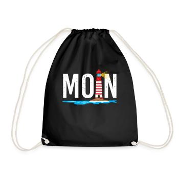 Low German word beach Baltic Sea Saying North Sea - Drawstring Bag - black - Front