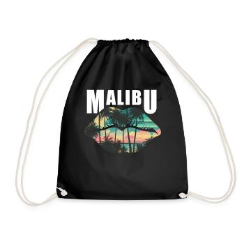 Malibu Beach Lips Tropical Summer Retro Sunset - Turnbeutel - Schwarz - Vorne