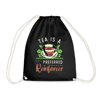 Herbal Tea Is A Preferred Reinforcer Herbal Teacup - Drawstring Bag - black - Front