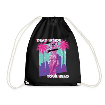 Vintage 80's Retro Vaporwave Aesthetic - Drawstring Bag - black - Front