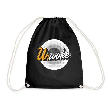 Woke Shirt, Unwoke Vintage Tee, American Politics - Drawstring Bag - black - Front