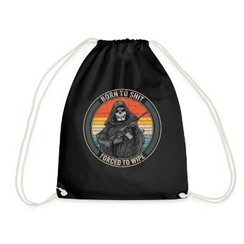 Chemise Reaper, Né Pour Merde Forcé D’essuyer Faucheur - Sac de sport léger - noir - Devant