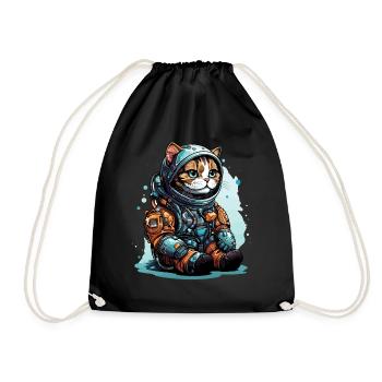 Cat Astronaut Helmet Space Explorer Astronauts Cat - Turnbeutel - Schwarz - Vorne