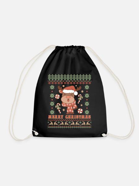 Merry Christmas - Santa Holidays Ugly Christmas - Turnbeutel - Schwarz