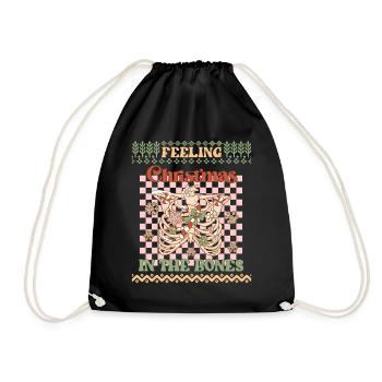 Christmas In The Bones - Holidays Ugly Christmas - Drawstring Bag - black - Front