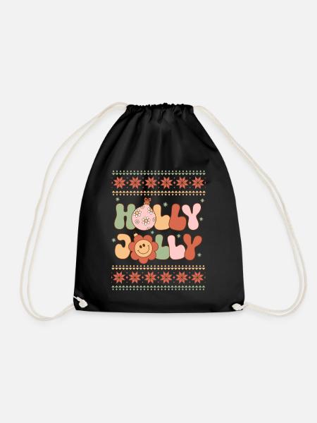 Holly Jolly Christmas - Holidays Ugly Christmas - Turnbeutel - Schwarz