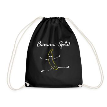 Banana-Split Banane Früchte Turnen Gymnastik Yoga - Turnbeutel - Schwarz - Vorne