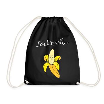 Banane Früchte Obst Ersatzkostüm Karneval Fasching - Turnbeutel - Schwarz - Vorne