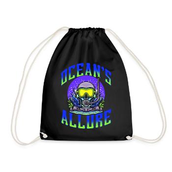 Scuba Diving, Scuba Diving, Holiday Sea Diver - Drawstring Bag - black - Front