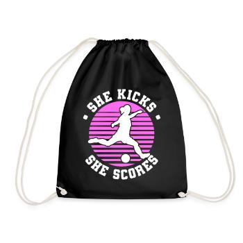 Soccer féminin, Football féminin, Football féminin - Sac de sport léger - noir - Devant