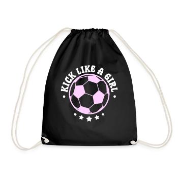 Frauenfußball, Fußball Frauen Soccer Damenfußball - Turnbeutel - Schwarz - Vorne