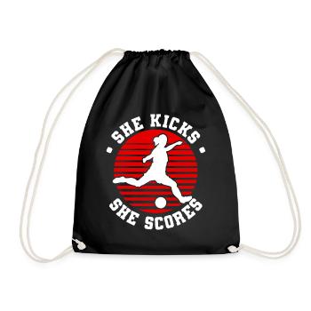 Soccer féminin, Football féminin, Football féminin - Sac de sport léger - noir - Devant