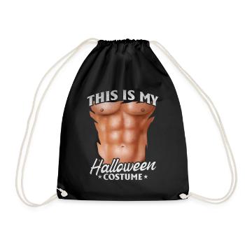 This Is My Halloween Costume Halloween Funny Hello - Drawstring Bag - black - Front