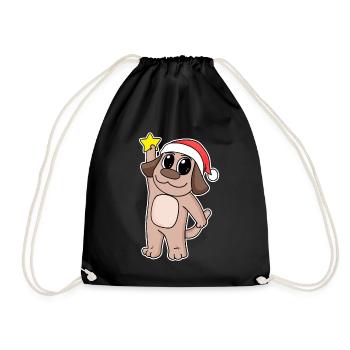 Hund Weihnachten - Turnbeutel - Schwarz - Vorne