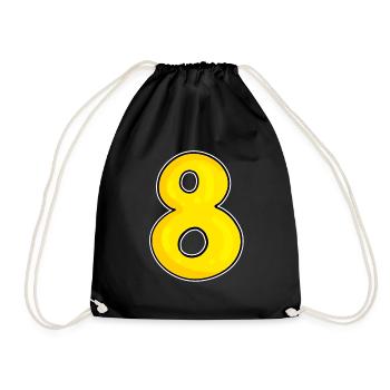 Number 8 Number Eight - Drawstring Bag - black - Front