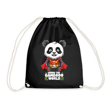 Panda Power - Turnbeutel - Schwarz - Vorne