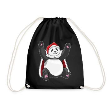 Chapeau de père Noël Panda - Sac de sport léger - noir - Devant