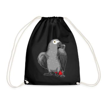 Parrot Singer Microphone Singing - Drawstring Bag - black - Front