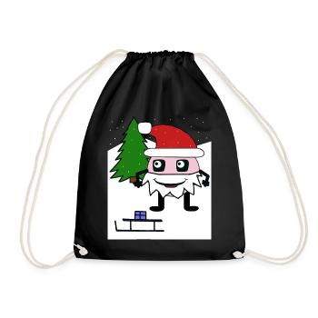 Nikolaus Gebirge Weihnachten Schnee Alm Schlitten - Turnbeutel - Schwarz - Vorne