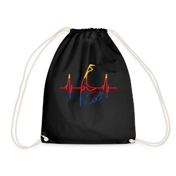 Sylt Skyline North Sea Heartbeat North Frisia Sylter - Drawstring Bag - black - Front