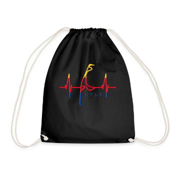 Sylt Skyline North Sea Heartbeat North Frisia Sylter - Drawstring Bag - black - Front