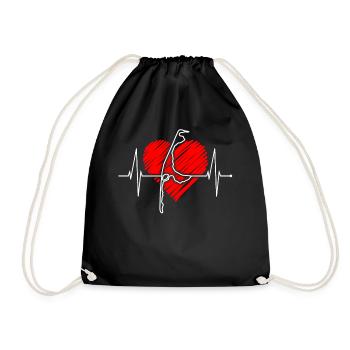 Sylt Skyline North Sea Heartbeat North Frisia Sylter - Drawstring Bag - black - Front