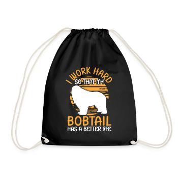 Work for Bobtail Old English Shepherd - Drawstring Bag - black - Front