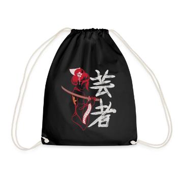 Japon Rétro Geisha Esthétique Vintage - Sac de sport léger - noir - Devant