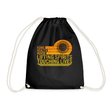 Health Nurse Shirt, Home Health Nurse Tee, Mental - Drawstring Bag - black - Front