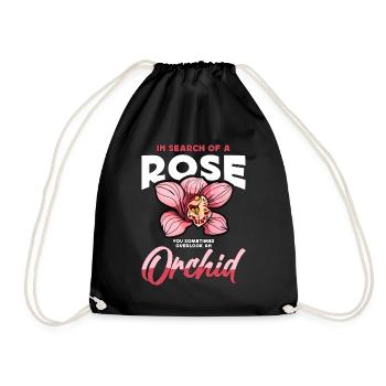 Orchidées à la recherche d’une rose que vous jardinez parfois - Sac de sport léger - noir - Devant