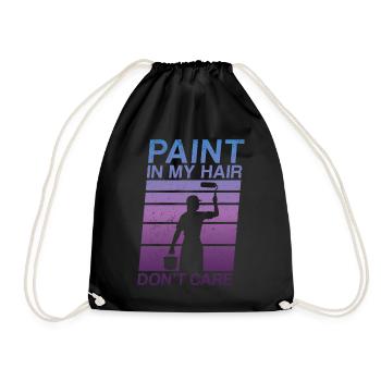 Peintre en bâtiment Décorateur Femme - Sac de sport léger - noir - Devant