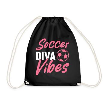 Soccer féminin, Football féminin, Football féminin - Sac de sport léger - noir - Devant