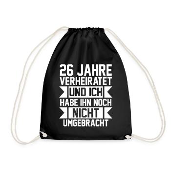 Ehe Jadehochzeit 26 Jahre Verheiratet Hochzeitstag - Turnbeutel - Schwarz - Vorne