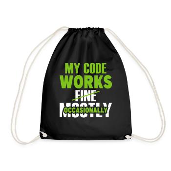 Funny My Code Works Computer Programmer Funny Prog - Turnbeutel - Schwarz - Vorne