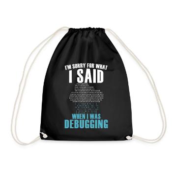 Funny Debugging Coder Programming Computer Scienti - Turnbeutel - Schwarz - Vorne