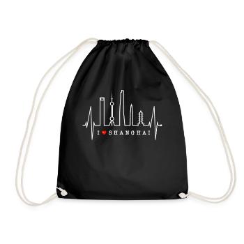 Shanghai Skyline Heartbeat Chine J’aime Shanghai - Sac de sport léger - noir - Devant