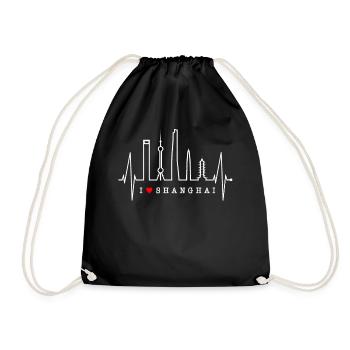 Shanghai Skyline Heartbeat Chine J’aime Shanghai - Sac de sport léger - noir - Devant