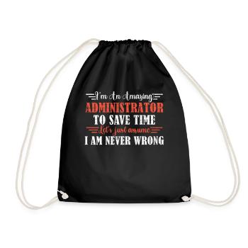 Awesome Administrator - Drawstring Bag - black - Front