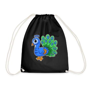 Peacock - Drawstring Bag - black - Front