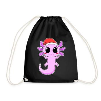 Axolotl Weihnachten - Turnbeutel - Schwarz - Vorne