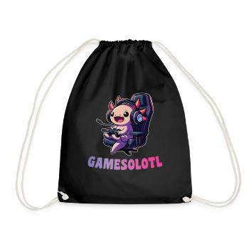 Gamesolotl lustiges Axolotl Wortspiel für Gamer - Turnbeutel - Schwarz - Vorne