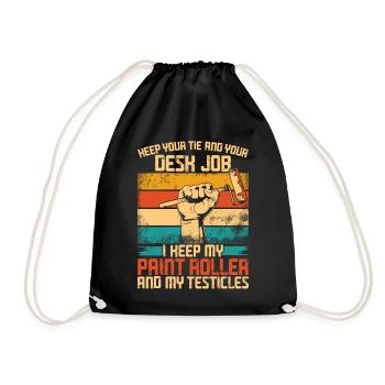 House Painter Decorator Retro Keep - Drawstring Bag - black - Front
