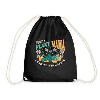 Houseplants Just A Plant Mama Growing Flower Pot - Drawstring Bag - black - Front